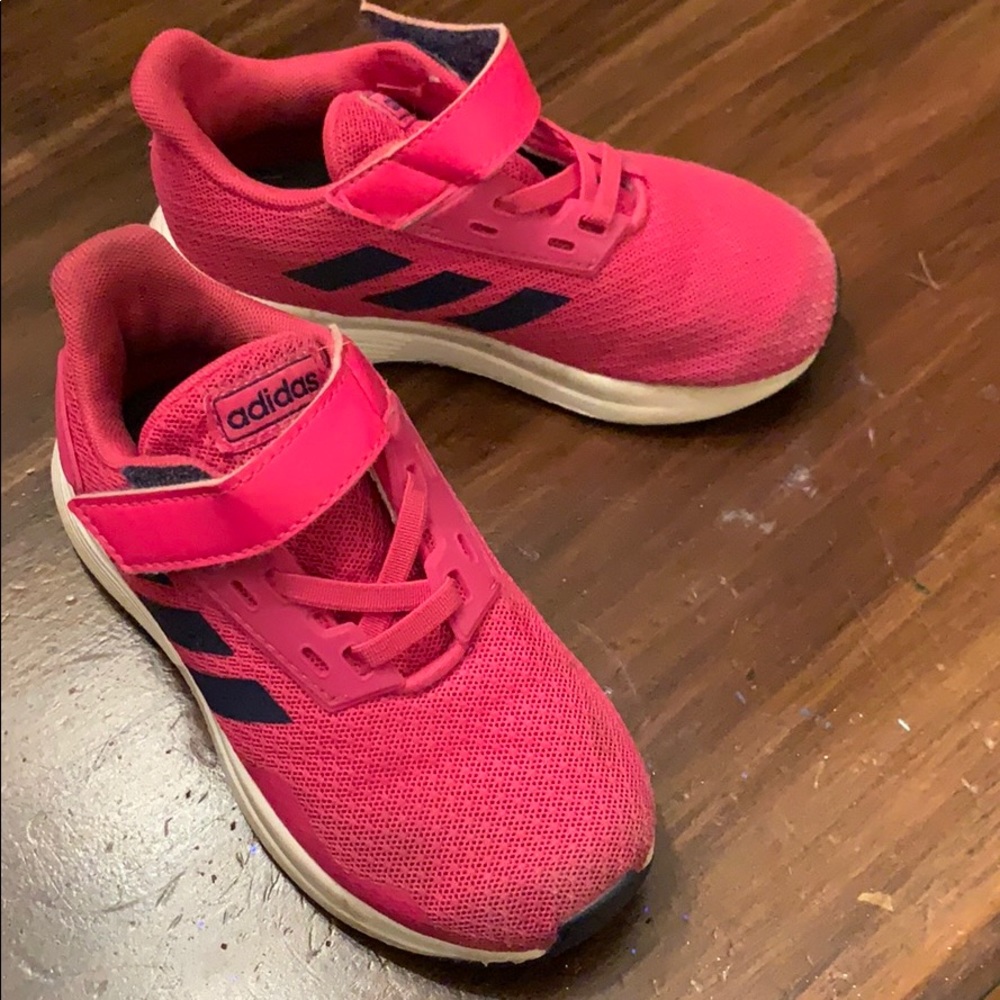 Pink adidas tennis shoes